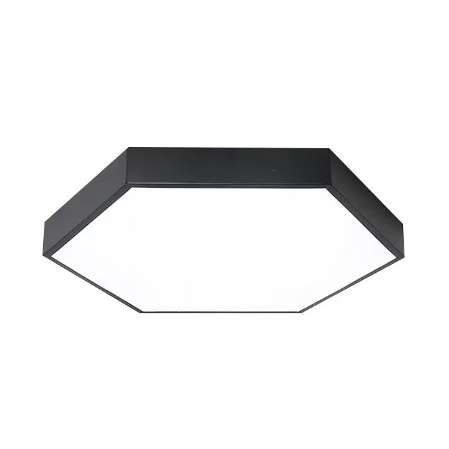 Modern Led Ceiling Light For Child Bedroom With Hexagon Shade Black / 12 White
