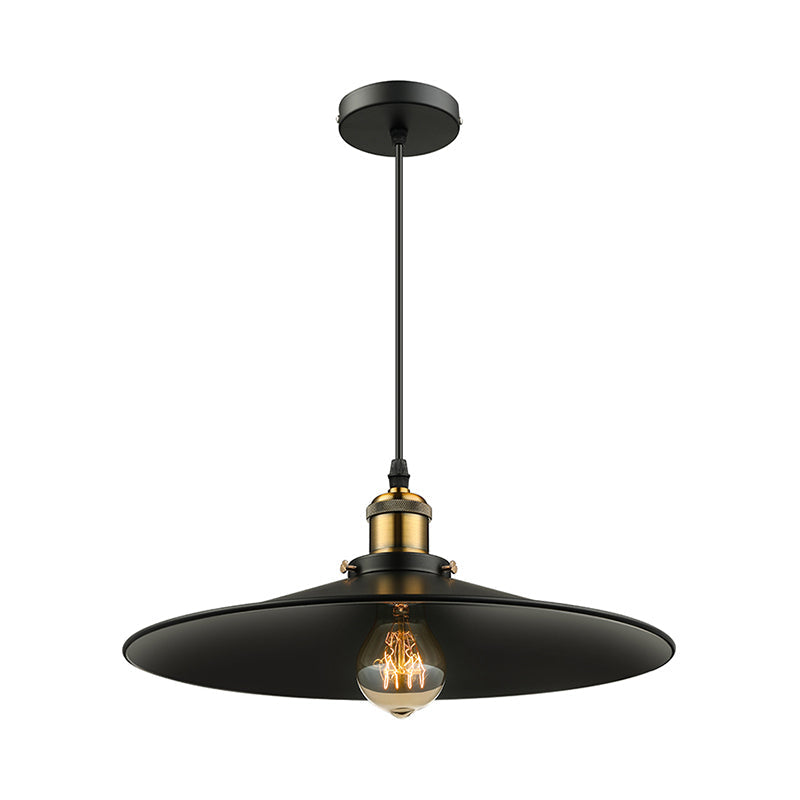 Industrial Style Metal Conic Ceiling Pendant With 1 Light In Brass/Weathered Brass