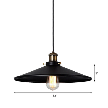 Stylish Metallic Saucer Pendant Ceiling Light For Foyer - Loft 8.5’/10’ Diameter 1 Head Black