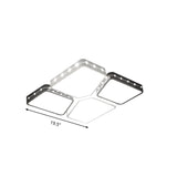 Modernist Style Acrylic Flush Mount Bedroom Lighting - 19.5/23.5 Square Led Ceiling Light In White