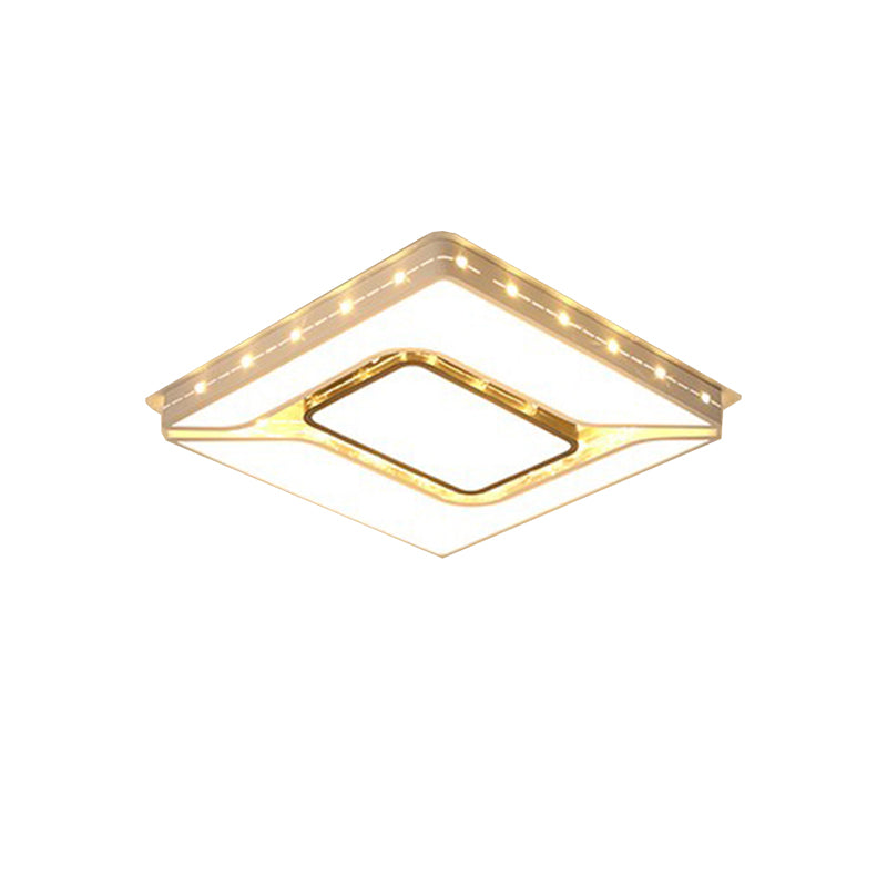 Led Bedroom Ceiling Light With Acrylic Shade - White Flush Mount In White/Warm (19.5/23.5 W)