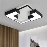 Simple Acrylic Led Flush Mount Ceiling Light In Black/White - Warm/White 16’/19.5’/23.5’ Wide
