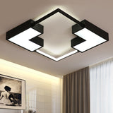 Simple Acrylic Led Flush Mount Ceiling Light In Black/White - Warm/White 16’/19.5’/23.5’ Wide
