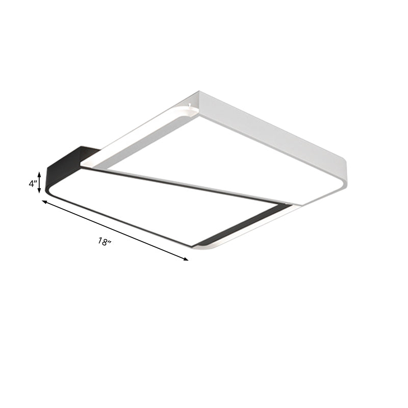 Simple Style White Led Flush Mount Light With Acrylic Shade - 18’/23.5’ For Bedroom In Warm/White