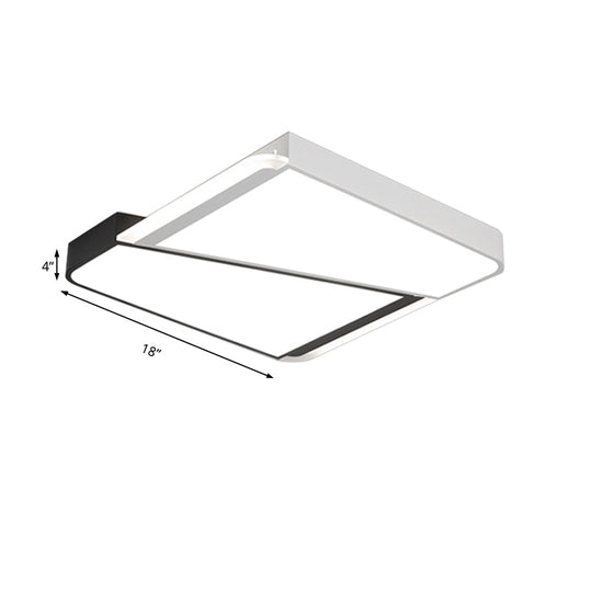 Simple Style White Led Flush Mount Light With Acrylic Shade - 18’/23.5’ For Bedroom In Warm/White