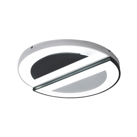 Modern Acrylic Flush Light Fixture With Led Ceiling Lighting - 18’/23.5’ Wide White Warm/White