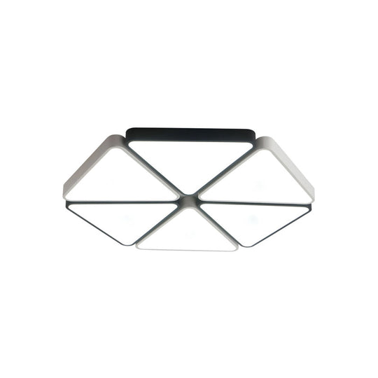 Hexagon Acrylic Led Ceiling Light Fixture - Contemporary Warm/White For Living Room 19.5’/23.5’ Wide