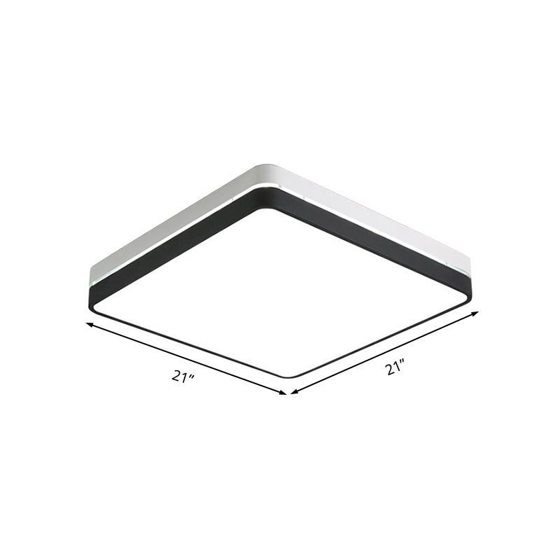 Modern Black And White Square Ceiling Light With Led Flush Lighting For The Bedroom