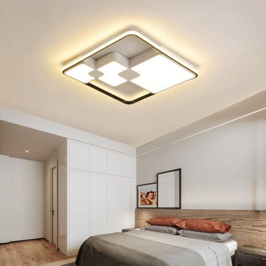 Nordic Style Acrylic Led Ceiling Light - Warm/White Lighting 18’/23.5’ Width White / 18’ Warm