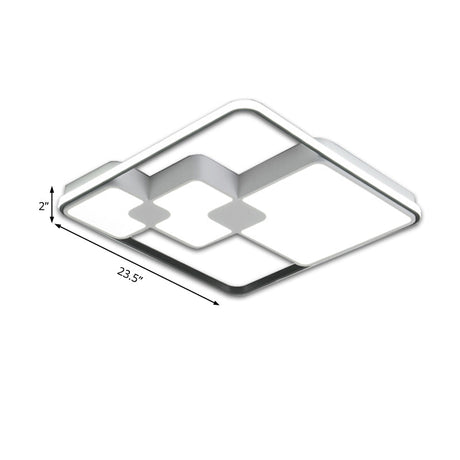 Nordic Style Acrylic Led Ceiling Light - Warm/White Lighting 18/23.5 Width