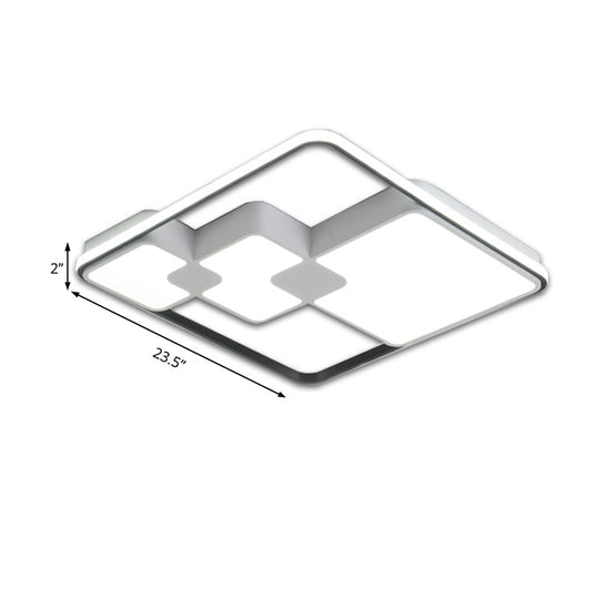 Nordic Style Acrylic Led Ceiling Light - Warm/White Lighting 18/23.5 Width