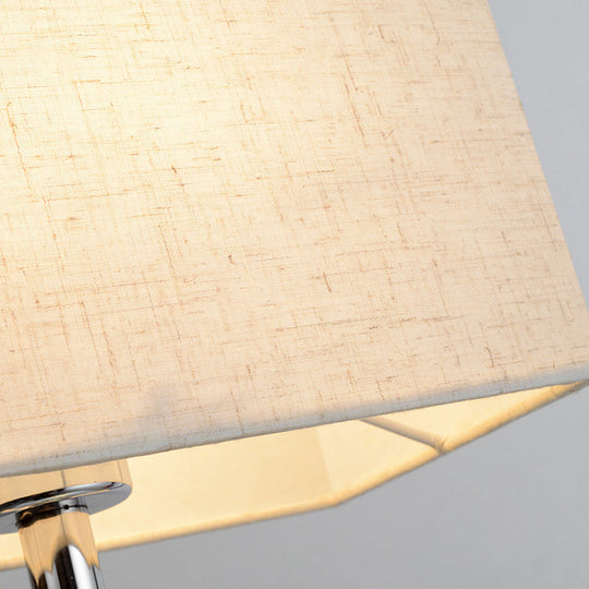 Contemporary Beige Fabric Rectangle Reading Floor Lamp With Led Spotlight
