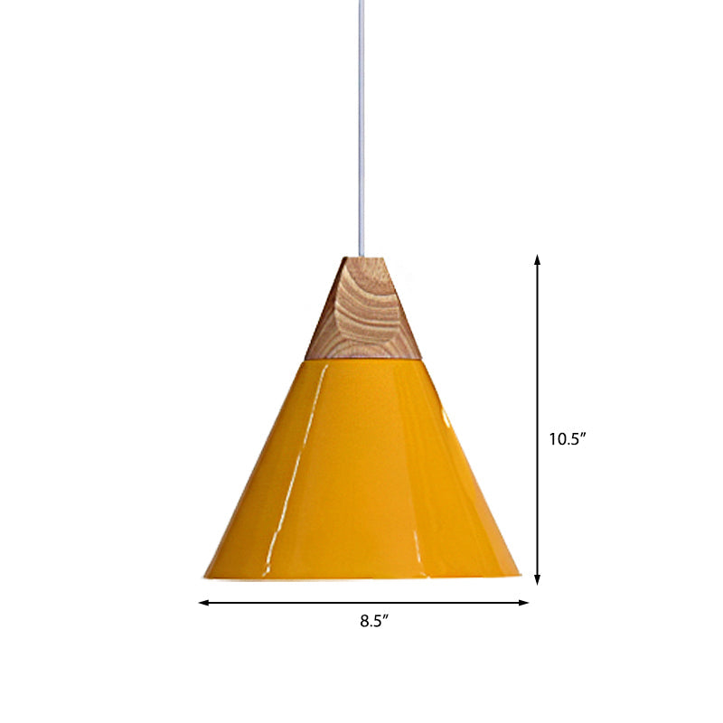 Conical Shade Metal Pendant Light - Contemporary Kitchen Hanging Fixture (5.5’/8.5’/10’ W
