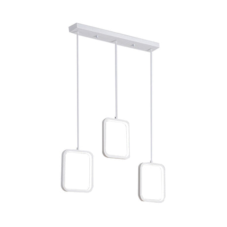 Contemporary Led Acrylic Ceiling Light Fixture - Black/White Square Drop Pendant In Warm/White
