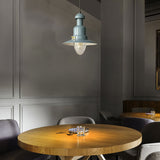 Industrial Stylish Saucer Ceiling Pendant Light In Blue/Sky Blue/Yellow For Living Room