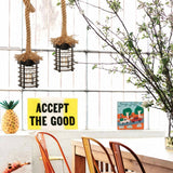 Country Style Metal Hanging Lamp: Adjustable Rope Pendant Lighting For Coffee Shops - 1 Light Black