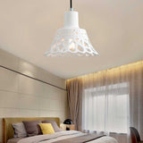 Nordic Style Concrete Pendant Lighting: Etched 1-Light Grey/White/Yellow Hanging Light With