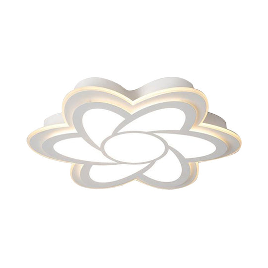 Modern Flower Metal Ceiling Light With Led Acrylic Diffuser Warm/White 16.5’/20.5’/24.5’ Dia