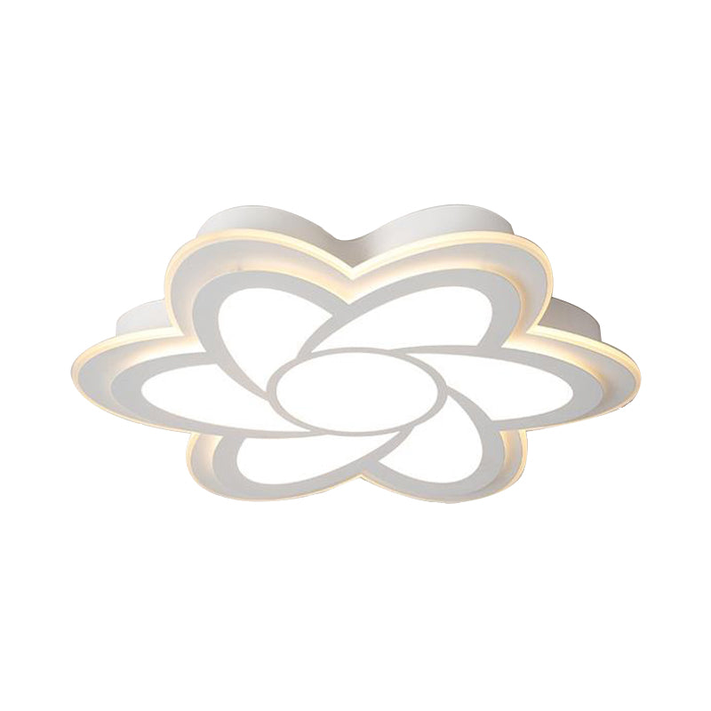 Modern Flower Metal Ceiling Light With Led Acrylic Diffuser Warm/White 16.5/20.5/24.5 Dia