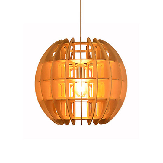 Sleek Modern Wooden Hanging Light Fixture: Stylish 1-Light Drop In Natural Wood For Kitchen