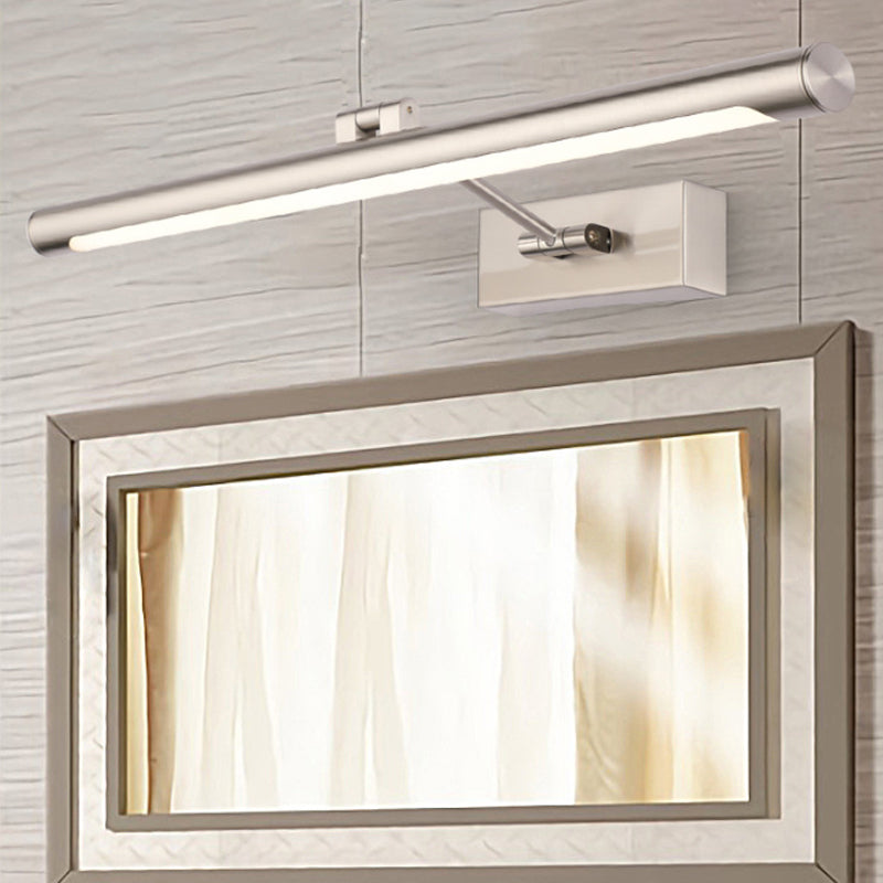 Modernist Tubular Wall Lamp In Gold Metal With Led Vanity Lighting - 16.5/20.5 Width Ideal For