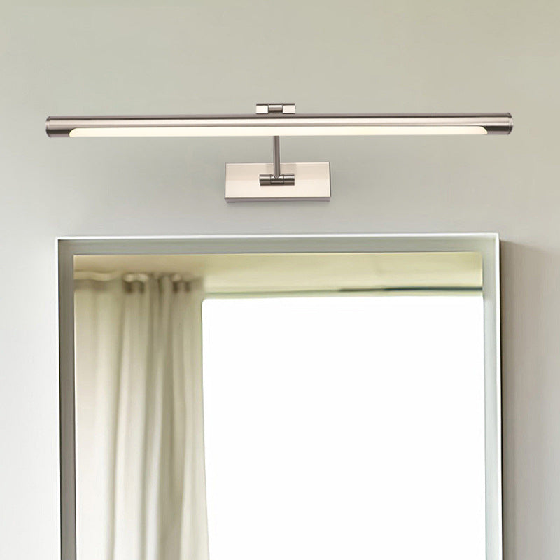 Modernist Tubular Wall Lamp In Gold Metal With Led Vanity Lighting - 16.5/20.5 Width Ideal For