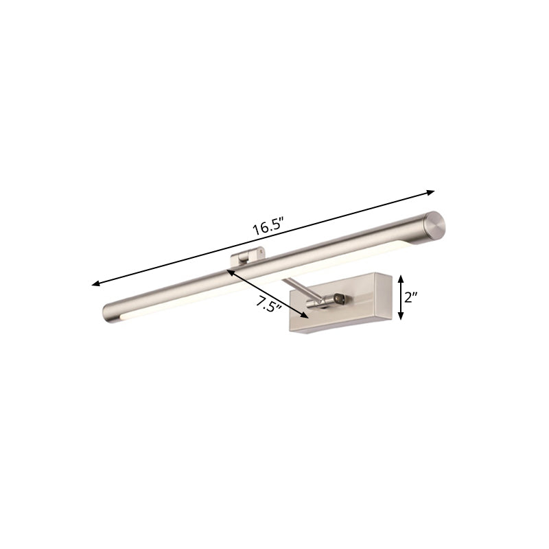 Modernist Tubular Wall Lamp In Gold Metal With Led Vanity Lighting - 16.5/20.5 Width Ideal For