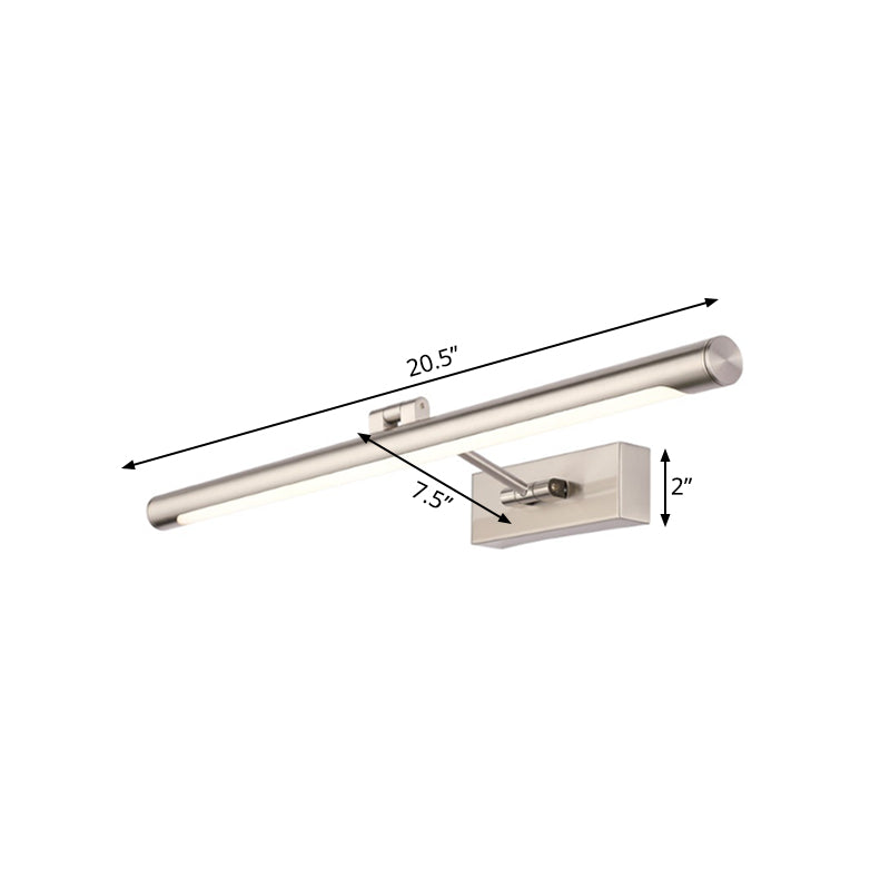 Modernist Tubular Wall Lamp In Gold Metal With Led Vanity Lighting - 16.5/20.5 Width Ideal For