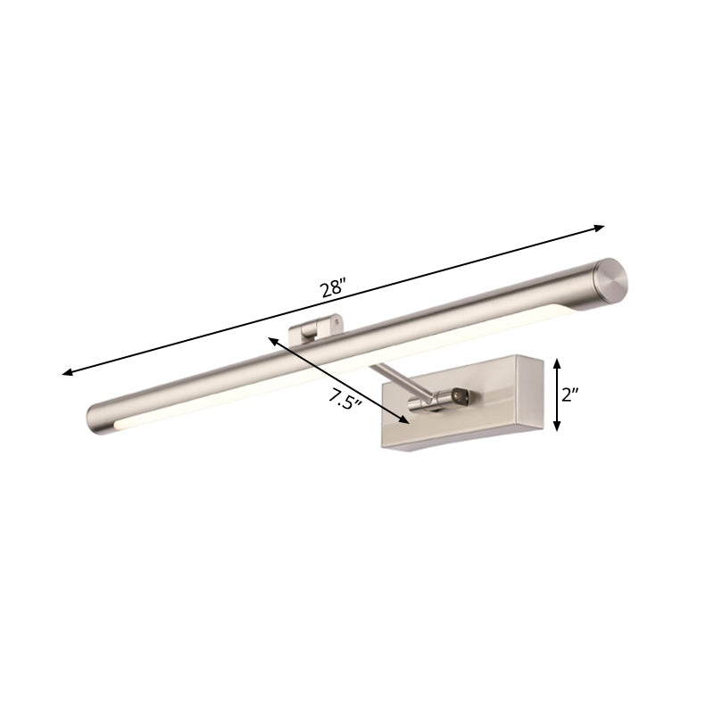 Modernist Tubular Wall Lamp In Gold Metal With Led Vanity Lighting - 16.5/20.5 Width Ideal For