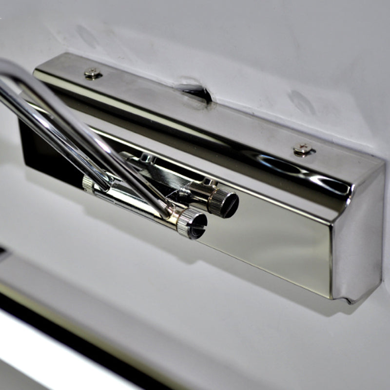 Modern Silver Finish Linear Wall Mount Led Stainless Steel Vanity Lamp For Bedroom - 16/23.5 Width