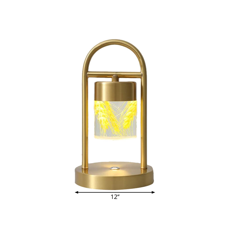 Nusakan - Simplicity Clear Glass Led Desk Light With U-Shaped Metal Frame Gold