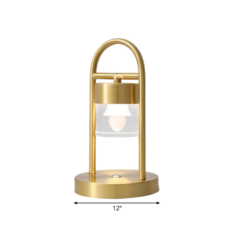 Nusakan - Simplicity Clear Glass Led Desk Light With U-Shaped Metal Frame Gold