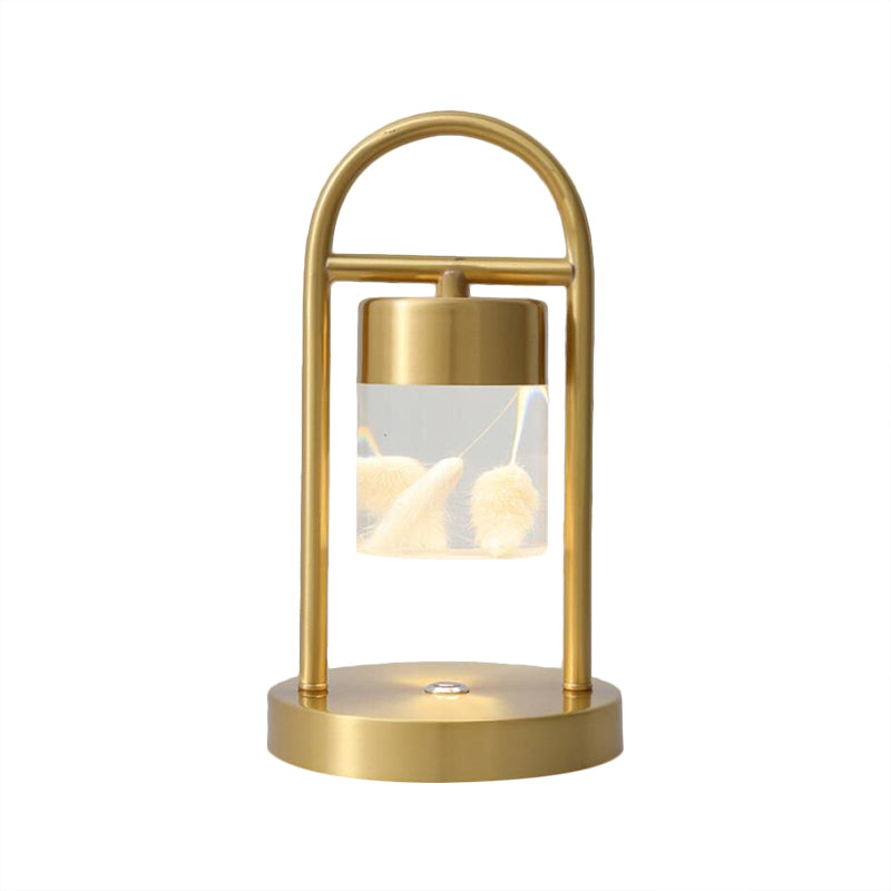 Nusakan - Simplicity Clear Glass Led Desk Light With U-Shaped Metal Frame Gold