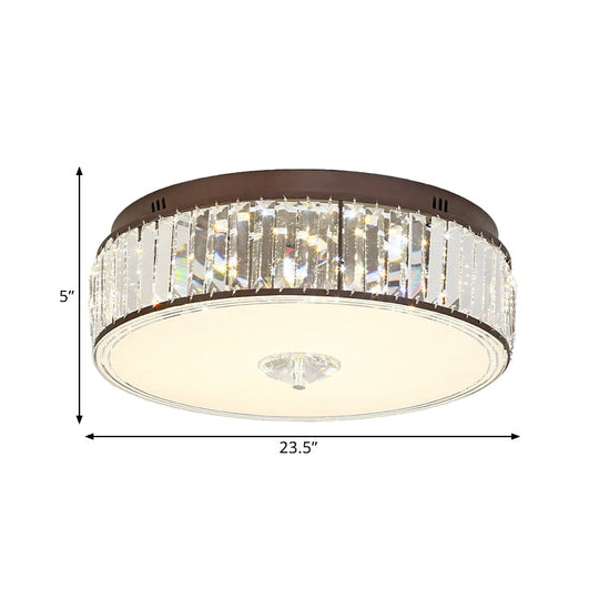 Contemporary Clear Crystal Led Flush Mount Ceiling Lamp - 19.5/23.5 Wide