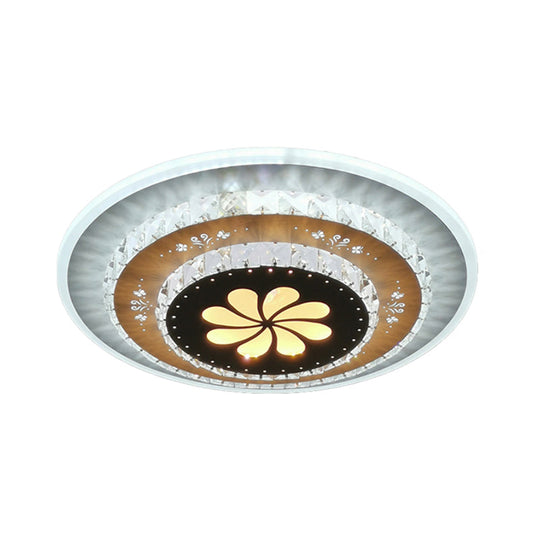 Led Flush Mount Ceiling Light - Crystal White Gardenia/Loving Heart/Windmill Design For Bedroom