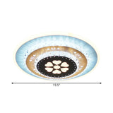 Led Flush Mount Ceiling Light - Crystal White Gardenia/Loving Heart/Windmill Design For Bedroom