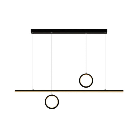 Linear Metal Led Chandelier With Multiple Hanging Lights In Black/Gold Warm/White