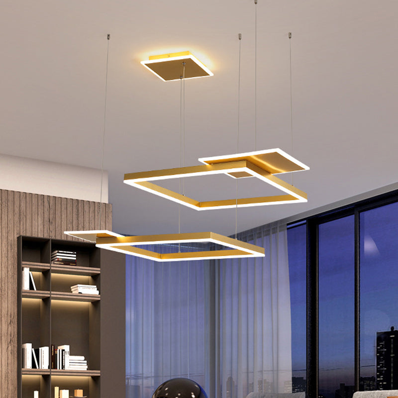Modern Led Suspension Chandelier In Gold/Coffee With Warm/White Light Gold / Warm