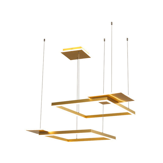 Modern Led Suspension Chandelier In Gold/Coffee With Warm/White Light