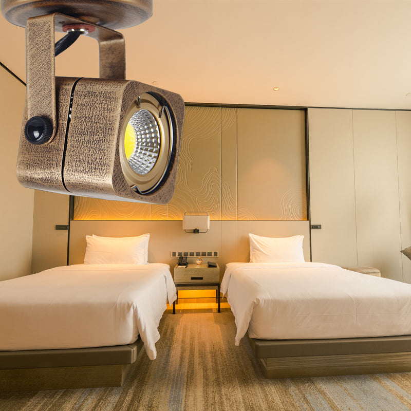 Antique Style Brass Ceiling Light Fixture - Metal Led Bedroom Semi-Flush Mount Adjustable 3’/5’