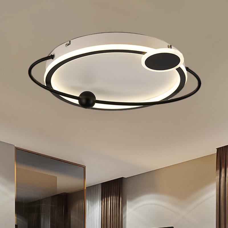 Contemporary Gold/Black Led Flush Ceiling Light Warm/White 19’/23.5’ Dia’ Or ’Modern Dia