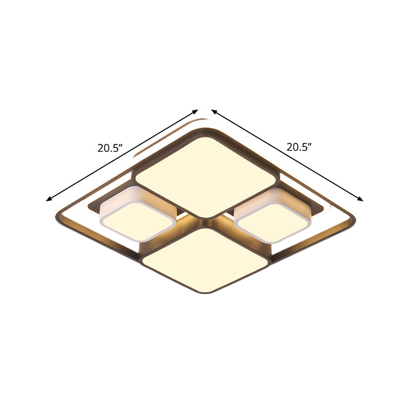 Modern Flush Mount Led Ceiling Lamp Metallic Black & White 16.5’/20.5’/35.5’ Length