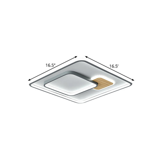 Modern Led Ceiling Light With Metal Shade In Warm/White - 16.5’/20.5’/35.5’ Sizes Available