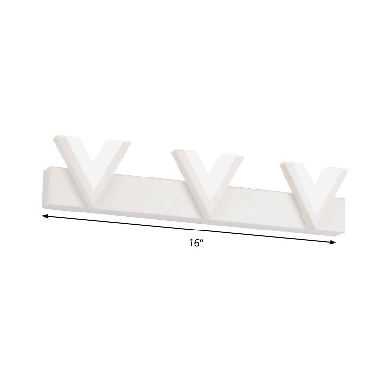Modern V-Shaped Led Vanity Light: Acrylic Bathroom Mirror Lamp (2/3-Light Warm/White)