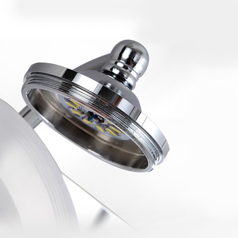 Modernist Style Silver Wall Lamp With Round Frosted Acrylic Shade 2/3 Heads Warm/White Lighting -