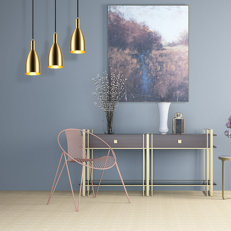 Bottle Pendant Light With Brass Finish - Retro And Stylish Metallic Lamp For Living Room