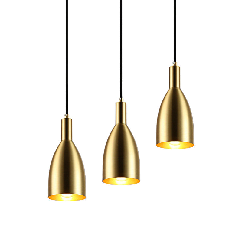 Bottle Pendant Light With Brass Finish - Retro And Stylish Metallic Lamp For Living Room
