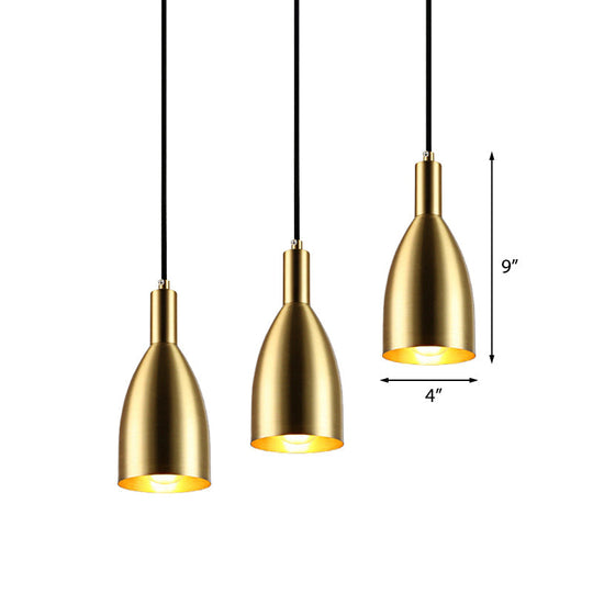 Bottle Pendant Light With Brass Finish - Retro And Stylish Metallic Lamp For Living Room