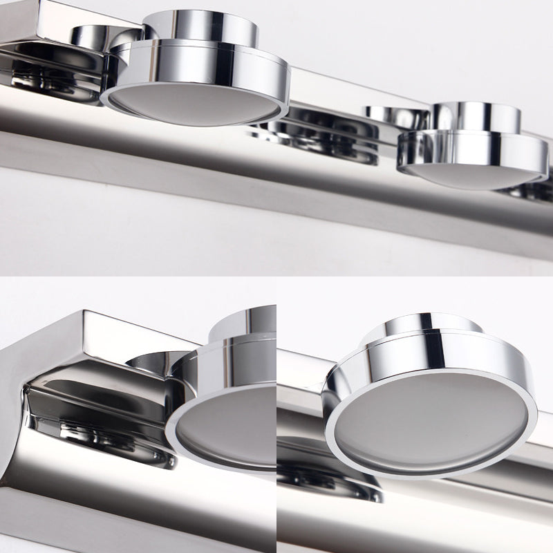 Contemporary Round Wall Lamp - Stainless Steel With 2/3 Lights And Warm/White Light Silver Finish