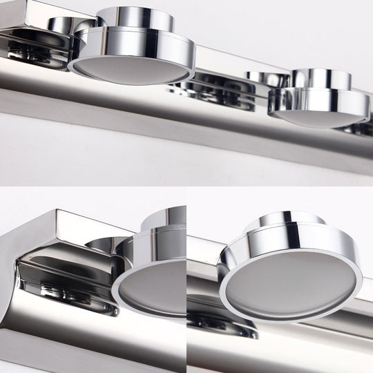 Contemporary Round Wall Lamp - Stainless Steel With 2/3 Lights And Warm/White Light Silver Finish